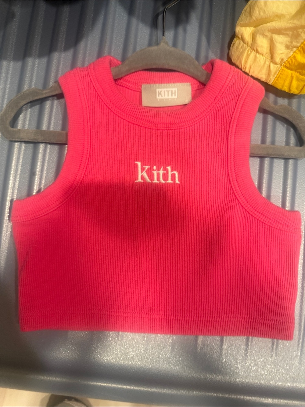 Kith Neon Pink Ribbed Crop Tank